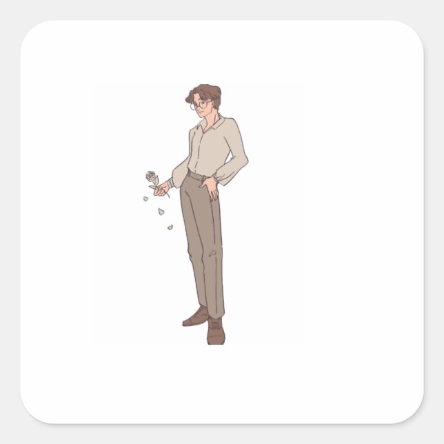 Elegant Anime Character Custom Sticker (Front)