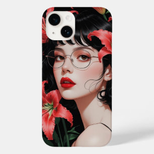 Elegant Anime Girl with Lilies iPhone Case – Styli