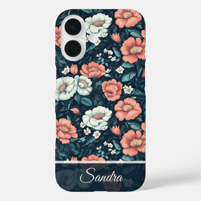 Elegant Anniversary Gift Rose Flower Name Case-Mate iPhone Case (Back)