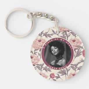 Elegant Anniversary Gifts For Mum Peonies Floral Key Ring
