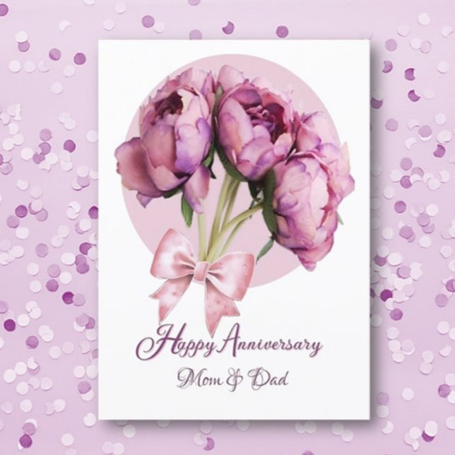 Elegant! Anniversary Mum & Dad Greeting Card (Creator Uploaded)