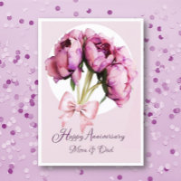 Elegant! Anniversary Mum & Dad Greeting Card