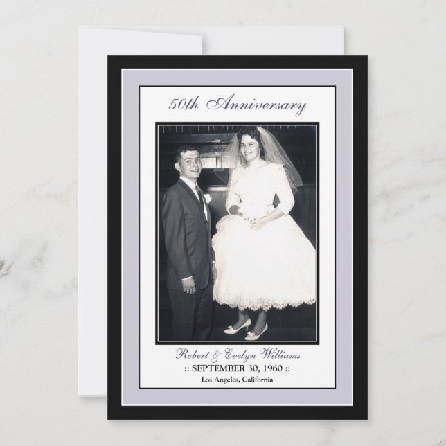 Elegant Anniversary Party Invitation (silver) (Front)