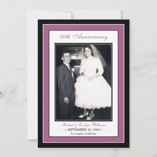 Elegant Anniversary Party Invitation (violet) (Front)