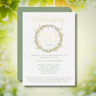 Elegant Anniversary Party Invite with Real Foil