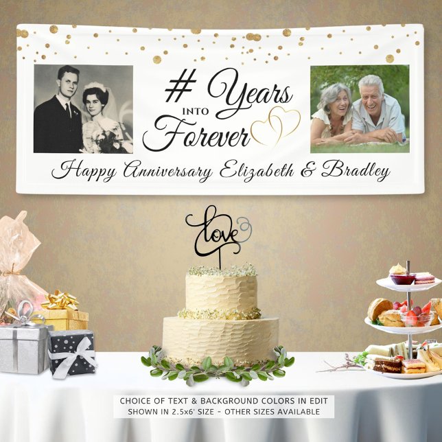 Elegant Anniversary YEARS INTO FOREVER Photos Banner (Creator Uploaded)
