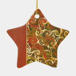 Elegant Antique Book, Ornate Swirl Pattern Ceramic Tree Decoration