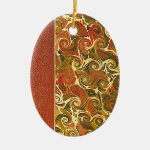 Elegant Antique Book, Ornate Swirl Pattern Ceramic Tree Decoration