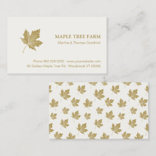 Elegant Antique Gold Maple Leaves Pattern. Business Card