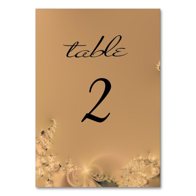 Elegant Antique Gold Table Number (Front)