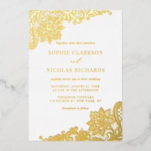 Elegant Antique Lace Rustic Wedding Gold