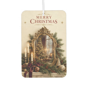 Elegant Antique Mirror Christmas, Vintage European Car Air Freshener