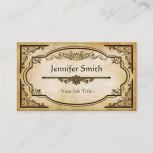 Elegant Antique Old Paper with Vintage Frame Business Card