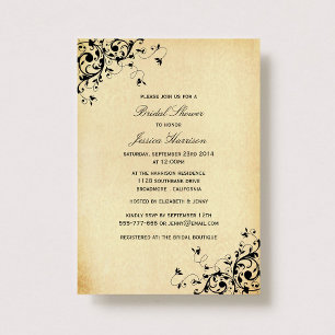 Elegant Antique Swirls Bridal Shower Invitation