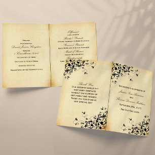Elegant Antique Swirls Wedding Bi-Fold Program