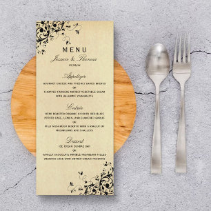 Elegant Antique Swirls Wedding Menu