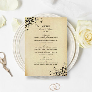 Elegant Antique Swirls Wedding Menu