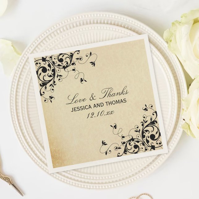 Elegant Antique Swirls Wedding Napkins (Creator Uploaded)