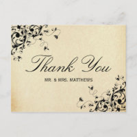 Elegant Antique Swirls Wedding Thank You