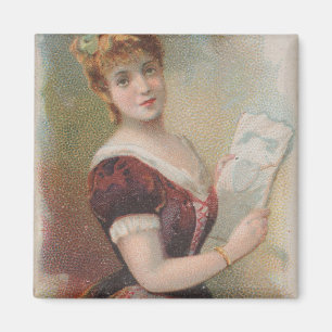 Elegant Antique Valentine's Illustration, 1890 Magnet