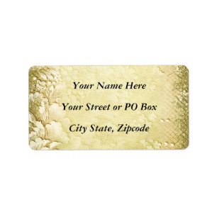 Elegant Antique Vintage Gold Floral Wedding Label