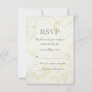 Elegant Antique White Vintage Wedding RSVP Card