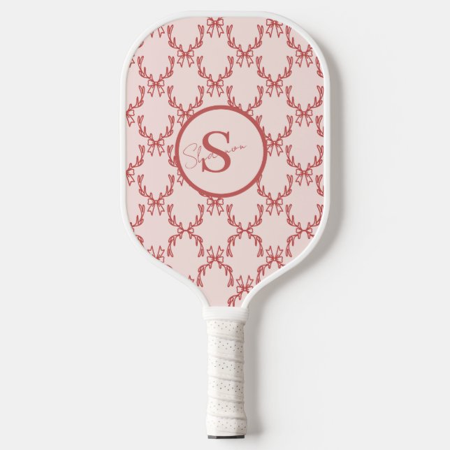 Elegant Antler Monogram Pickleball Paddle (Front)