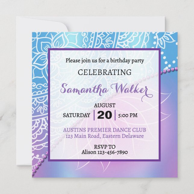 Elegant Any Age Birthday Invitation (Front)