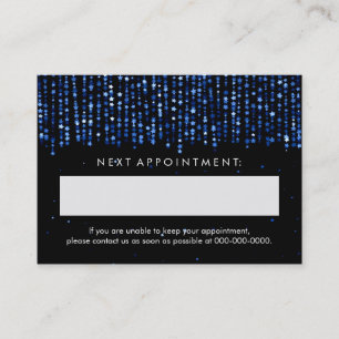 Elegant Appointment Card Blue Stars Confetti