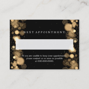 Elegant Appointment Card Gold Winter Lights