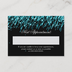 Elegant Appointment Card Turquoise Falling Stars