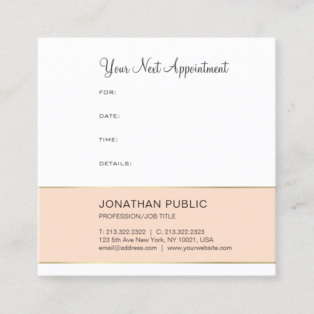 Elegant Appointment Reminder Modern Design Trendy (Front)