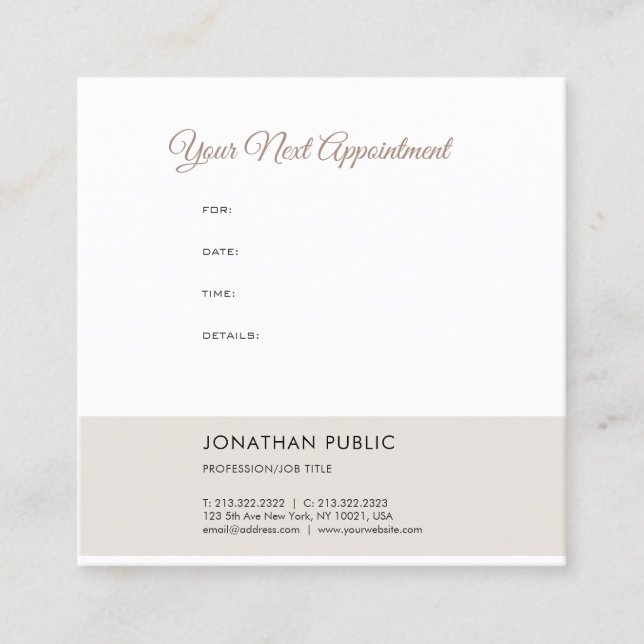 Elegant Appointment Reminder Modern Template (Front)
