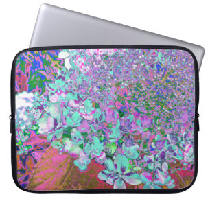 Elegant Aqua and Purple Limelight Hydrangea Detail Laptop Sleeve
