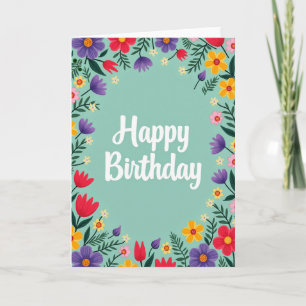 Elegant Aqua Birthday Card
