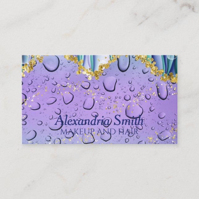 Elegant Aqua Blue Gradient Ombre Custom Name Business Card (Front)