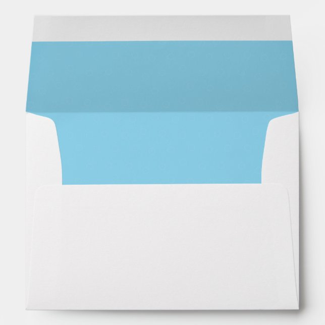 Elegant Aqua Blue Lined Envelope (Back (Bottom))