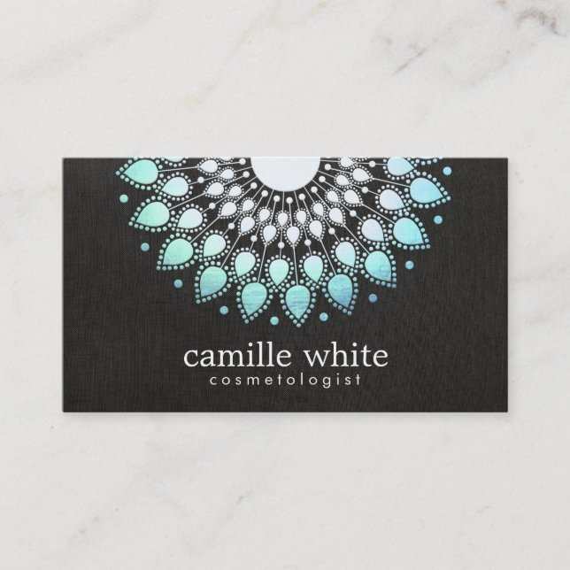 Elegant Aqua Blue Lotus FLower Natural Beauty Business Card (Front)
