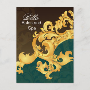 elegant aqua flourish business ThankYou Cards
