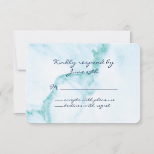 Elegant Aqua Marble RSVP