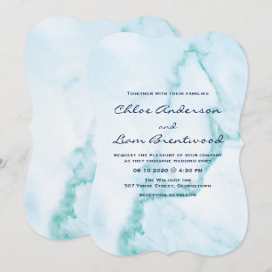 Elegant Aqua Marble Wedding Invitation