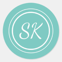 Elegant Aqua Professional Monogram Business