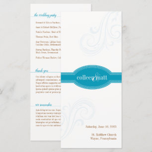 Elegant Aqua Program, Caroline Wedding Collection