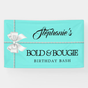 Elegant Aqua Teal Tiffany Theme Birthday Party Banner