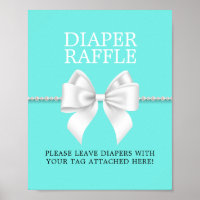 Elegant Aqua Tiffany Baby Shower Diaper Raffle