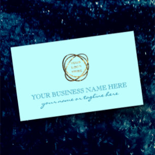Elegant Aqua Turquoise Add Business Logo Custom   Rectangular Sticker