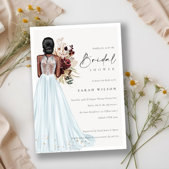 Elegant Aqua Wedding Gown Bridal Shower Invite (Creator Uploaded)