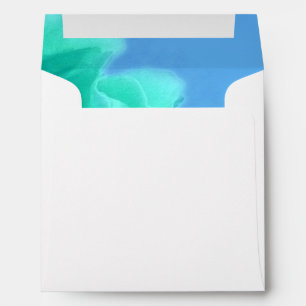 Elegant Aquamarine Blue Floral Envelope