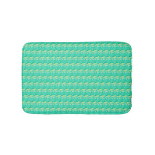 Elegant Aquamarine Watercolor Floral Petal Bath Mat
