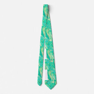 Elegant Aquamarine Watercolor Floral Petal  Tie